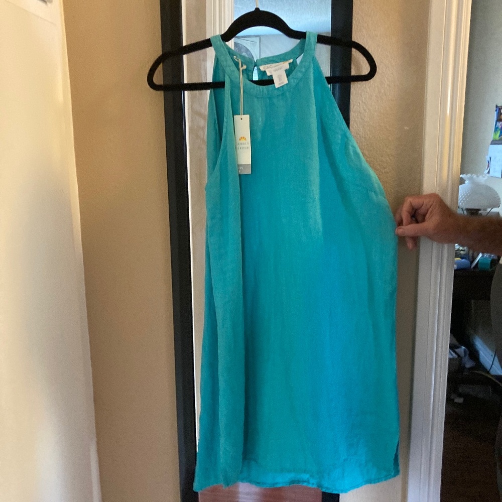 Teal halter dress